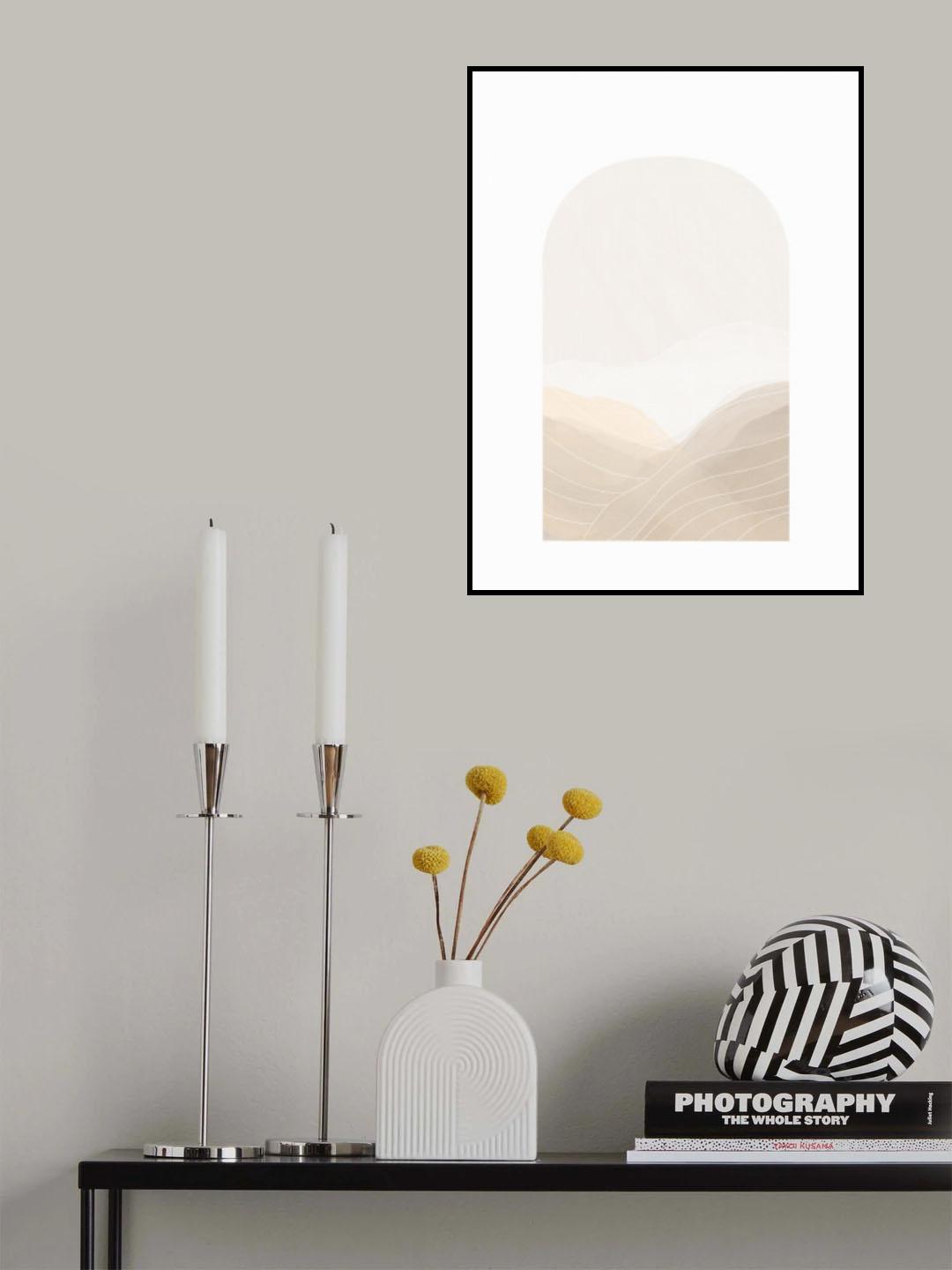 Beige Abstract Landscape Poster och Canvastavla