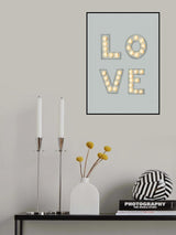 LOVE Light Letters Green Poster och Canvastavla