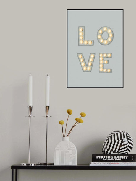 LOVE Light Letters Green Poster och Canvastavla