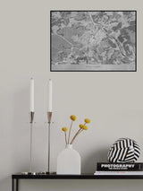Gray vintage map of Stuttgart downtown Germany Poster och Canvastavla