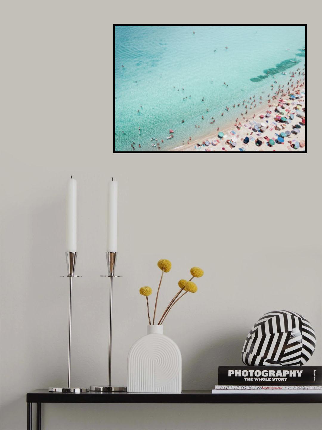Busy Beach Poster och Canvastavla
