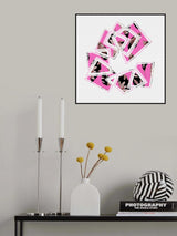 Pink Floral Curved Shapes Poster och Canvastavla