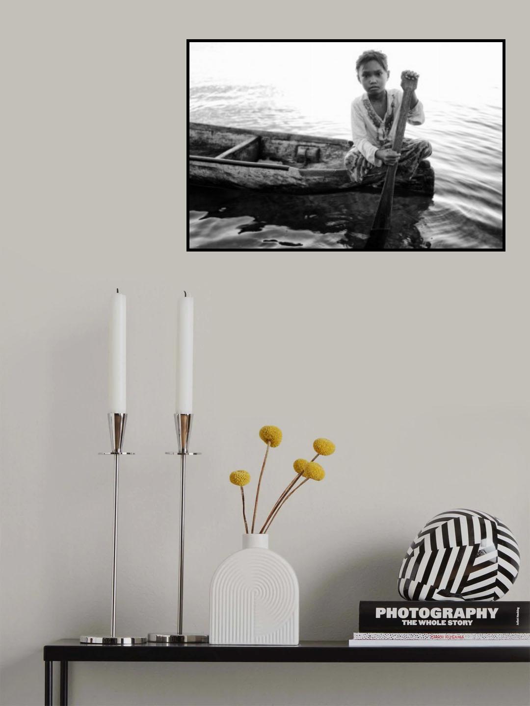 Girl in Canoe Poster och Canvastavla