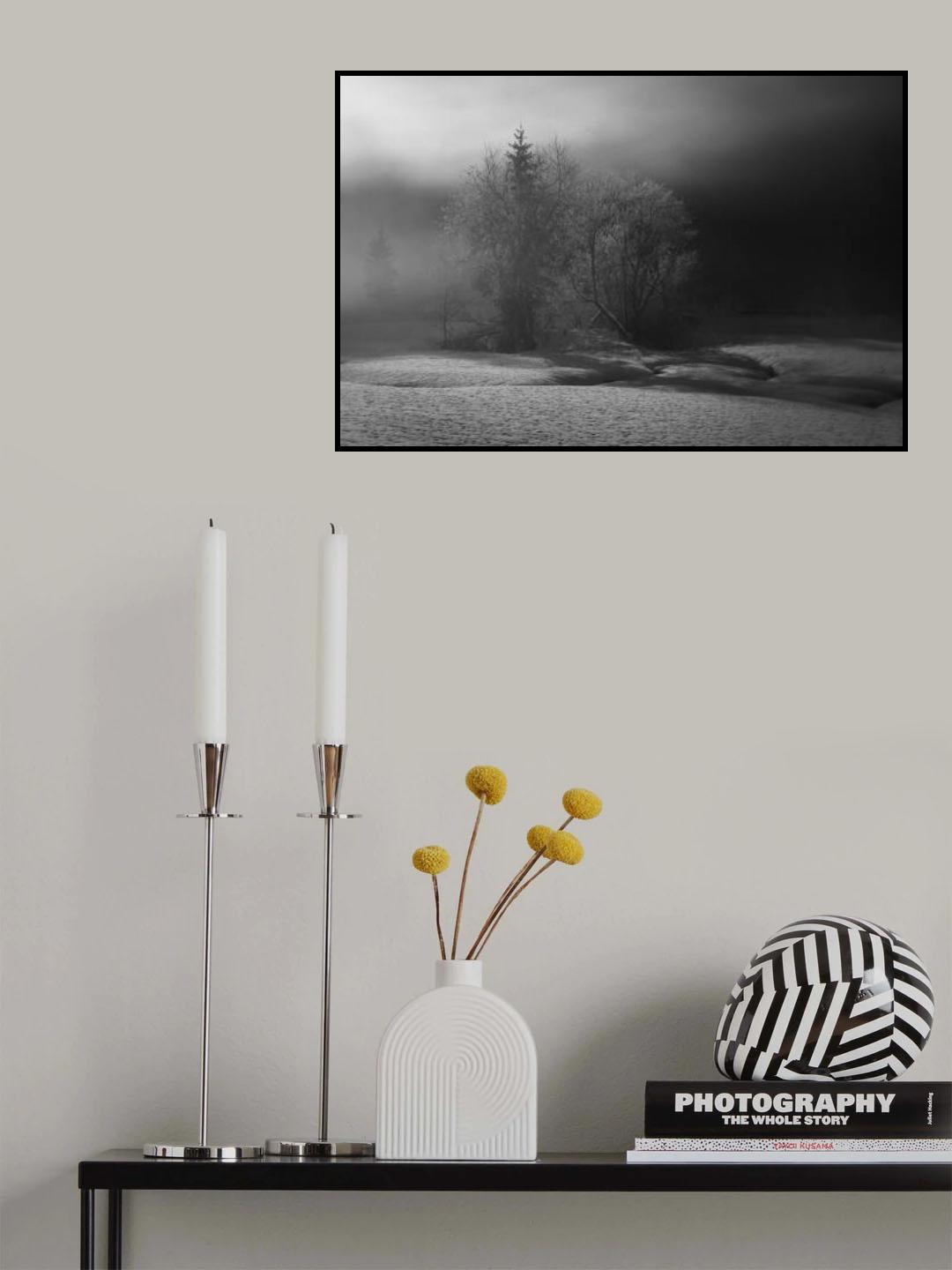 winter is painting in bw Poster och Canvastavla