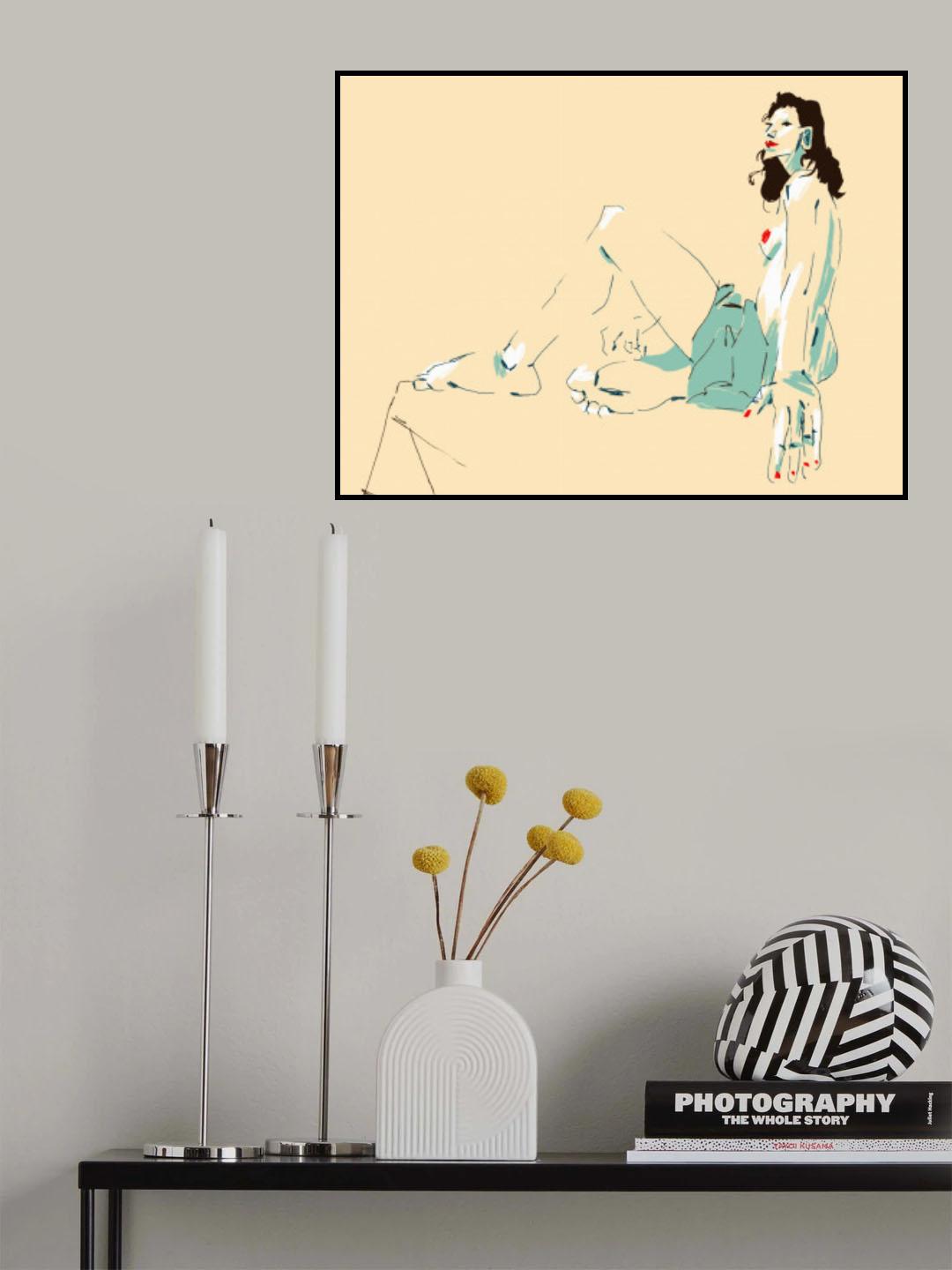 Girl Sitting Poster och Canvastavla