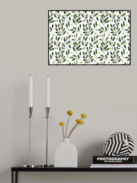 Lisa watercolor seeded eucalyptus pattern Poster och Canvastavla