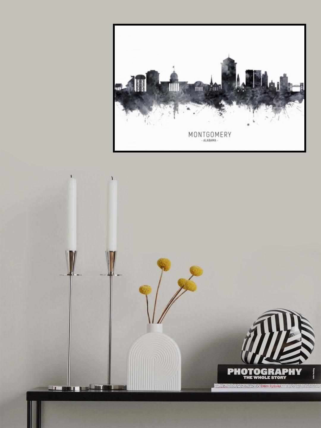 Montgomery Alabama Skyline Poster och Canvastavla