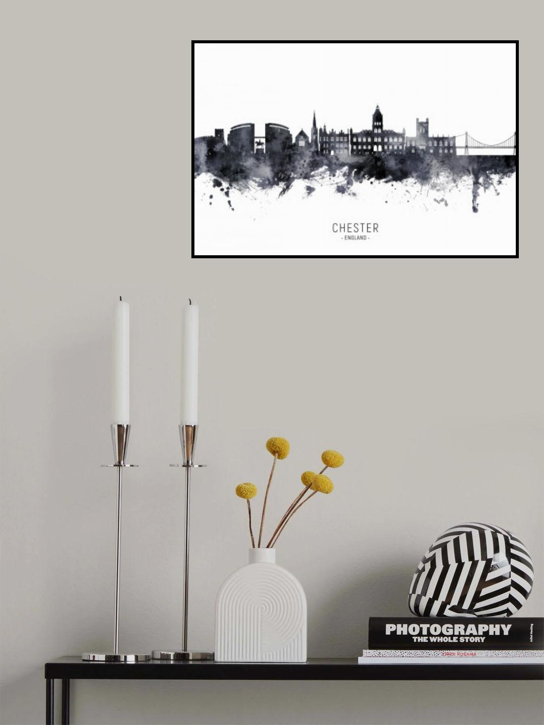 Chester England Skyline Poster och Canvastavla