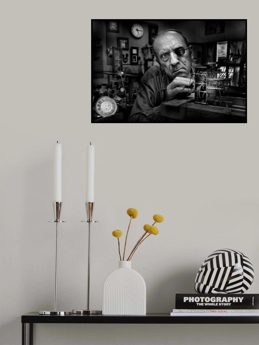 Mr. Domenico, the watchmaker, to work with complicated mechanisms Poster och Canvastavla