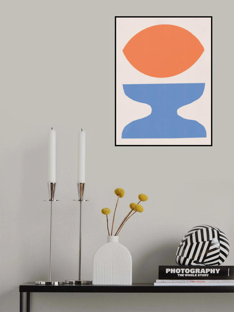 Organic Shapes In Orange and Blue Poster och Canvastavla