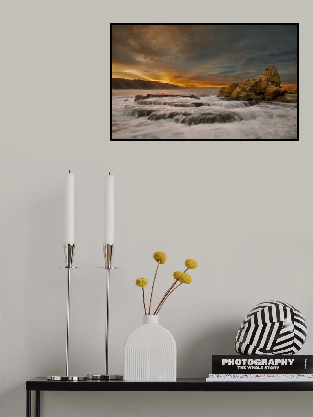 Luces c&aacute;lidas en Azkorri Poster och Canvastavla