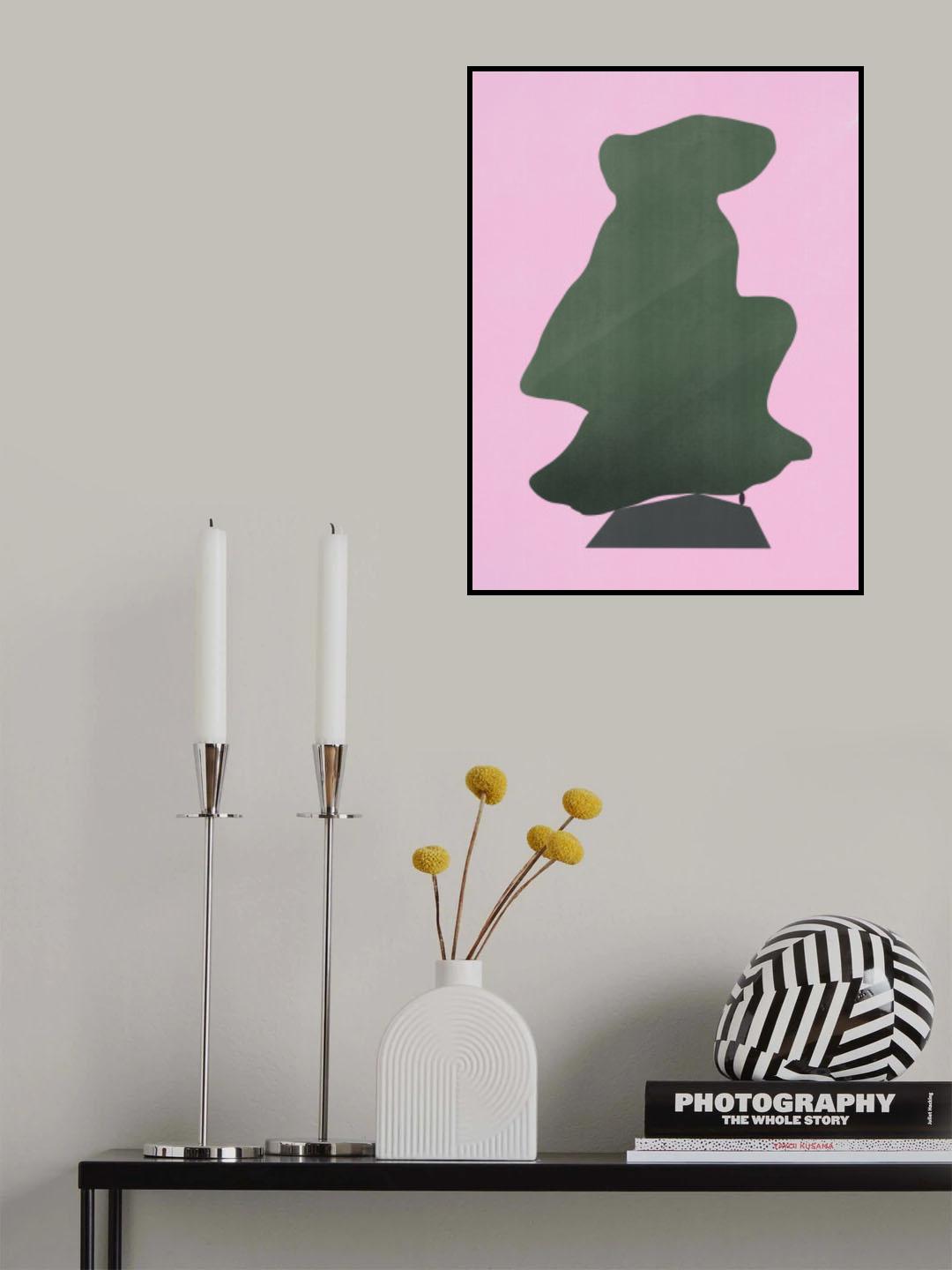 Stone Sculpture In Olive Green Poster och Canvastavla