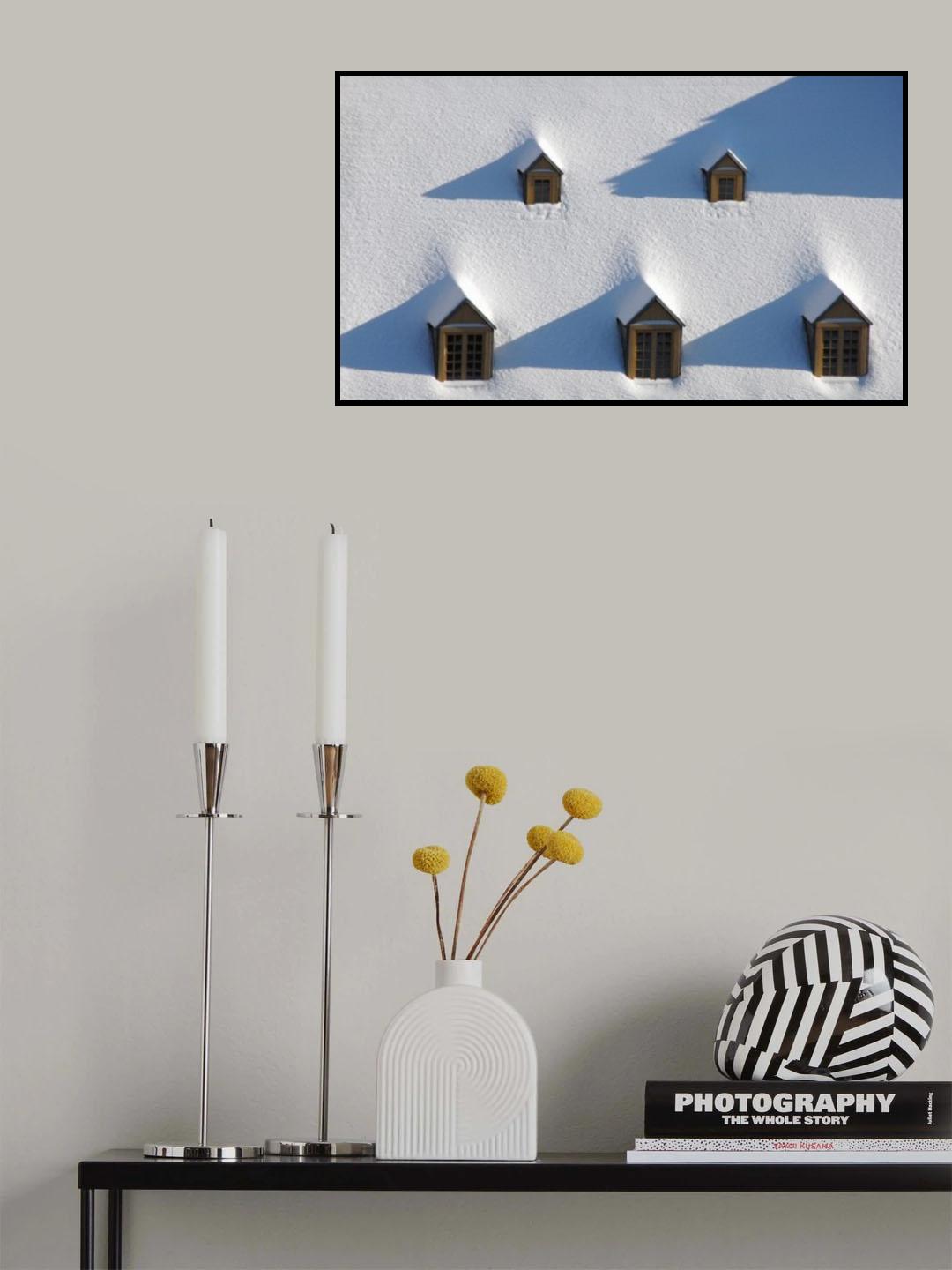 First snow on the roof Poster och Canvastavla
