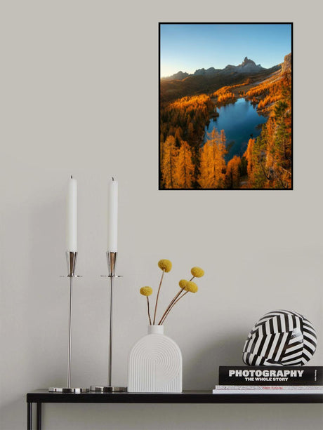 Autumn at Lake Federa Poster och Canvastavla