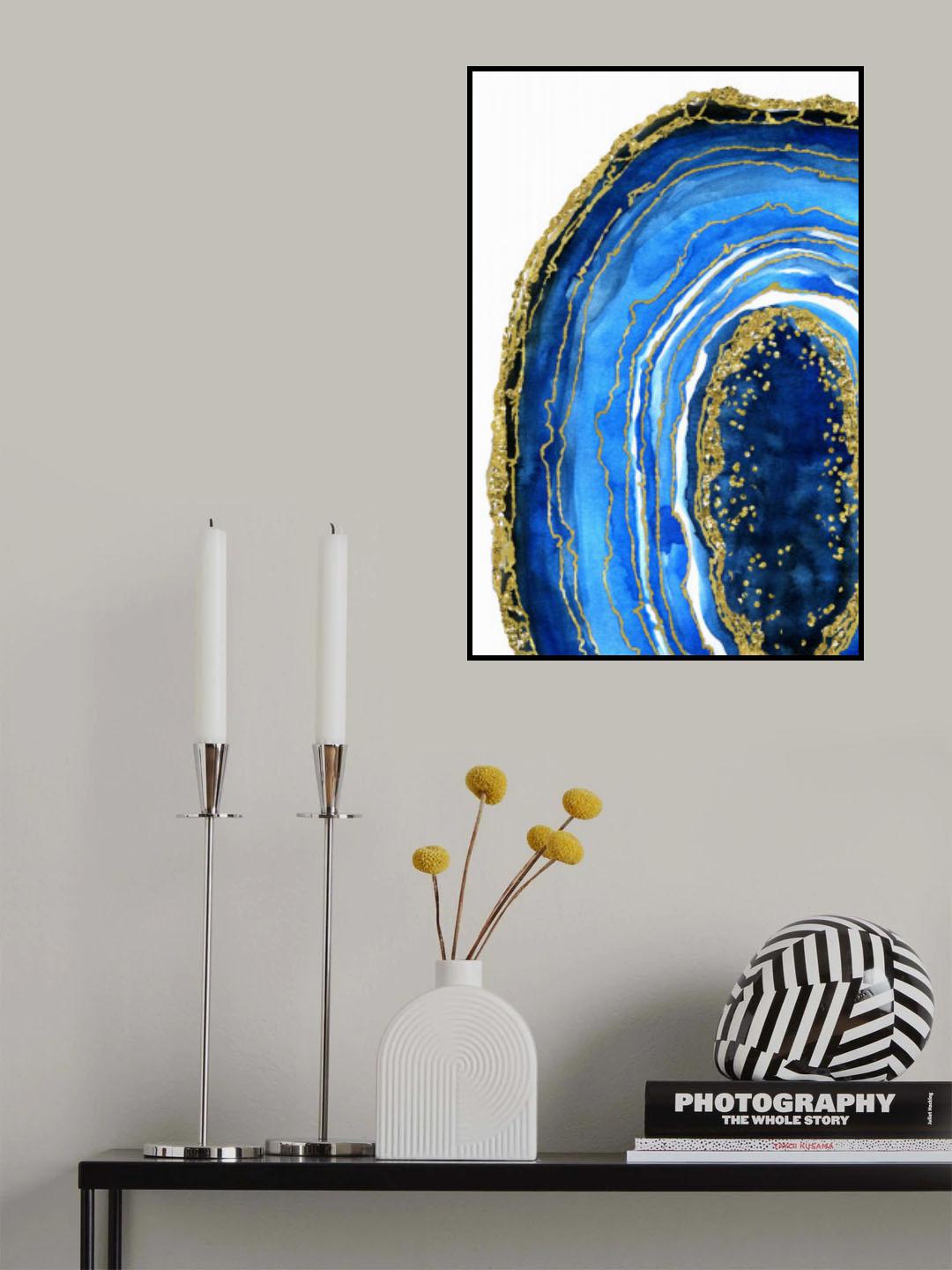 Cobalt blue geode Poster och Canvastavla