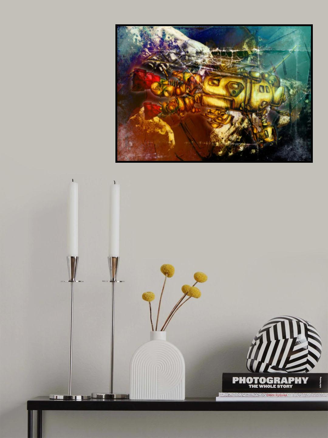 Sputnik at asteroids Poster och Canvastavla