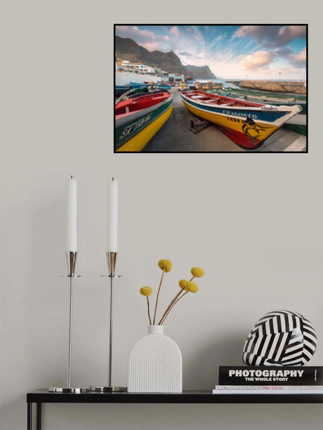 Colored Boats Poster och Canvastavla