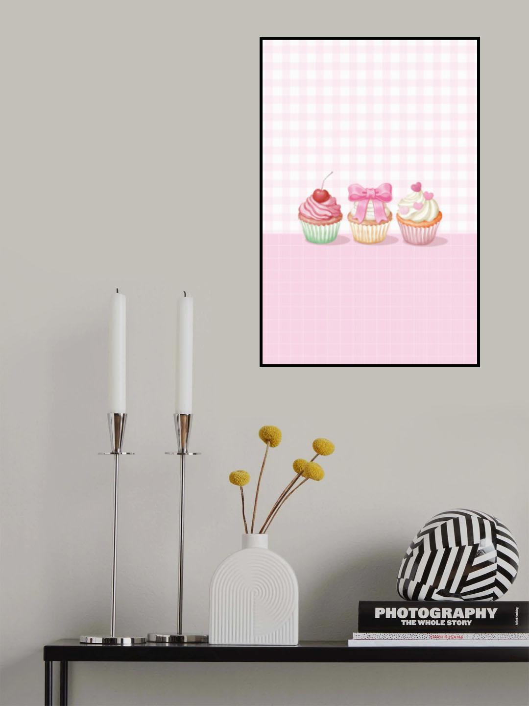 Sweet Pink Cupcake Poster och Canvastavla