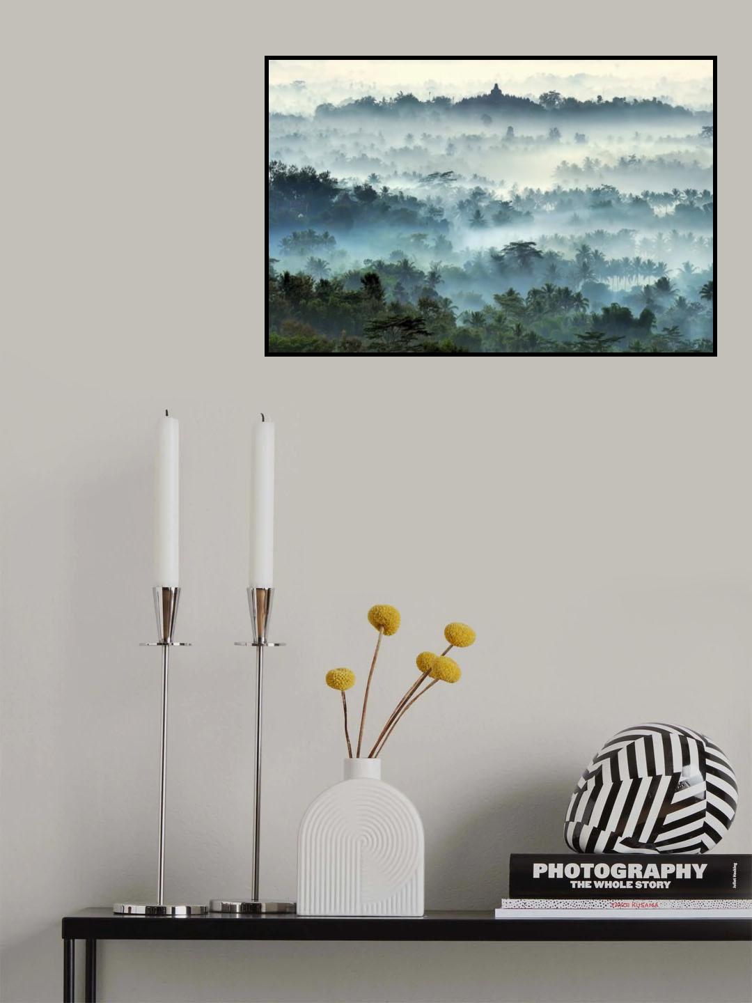 Misty Borobudur Poster och Canvastavla
