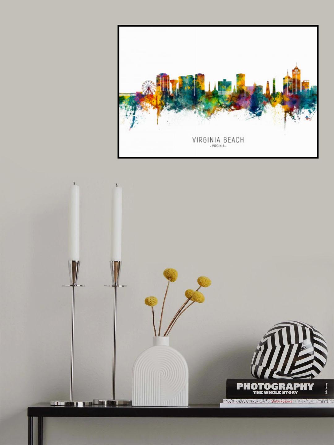 Virginia Beach Virginia Skyline Poster och Canvastavla