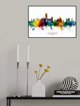 Canterbury England Skyline Poster och Canvastavla