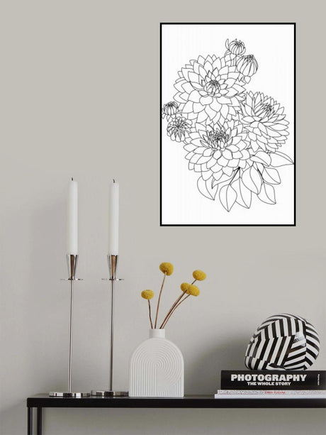 Pacey bouquet in black and white Poster och Canvastavla