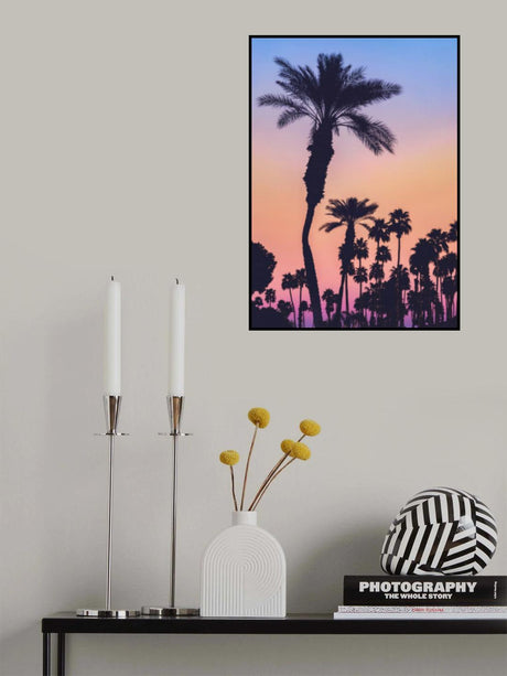 Palms at Sunset Poster och Canvastavla