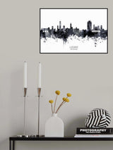 Lugano Switzerland Skyline Poster och Canvastavla