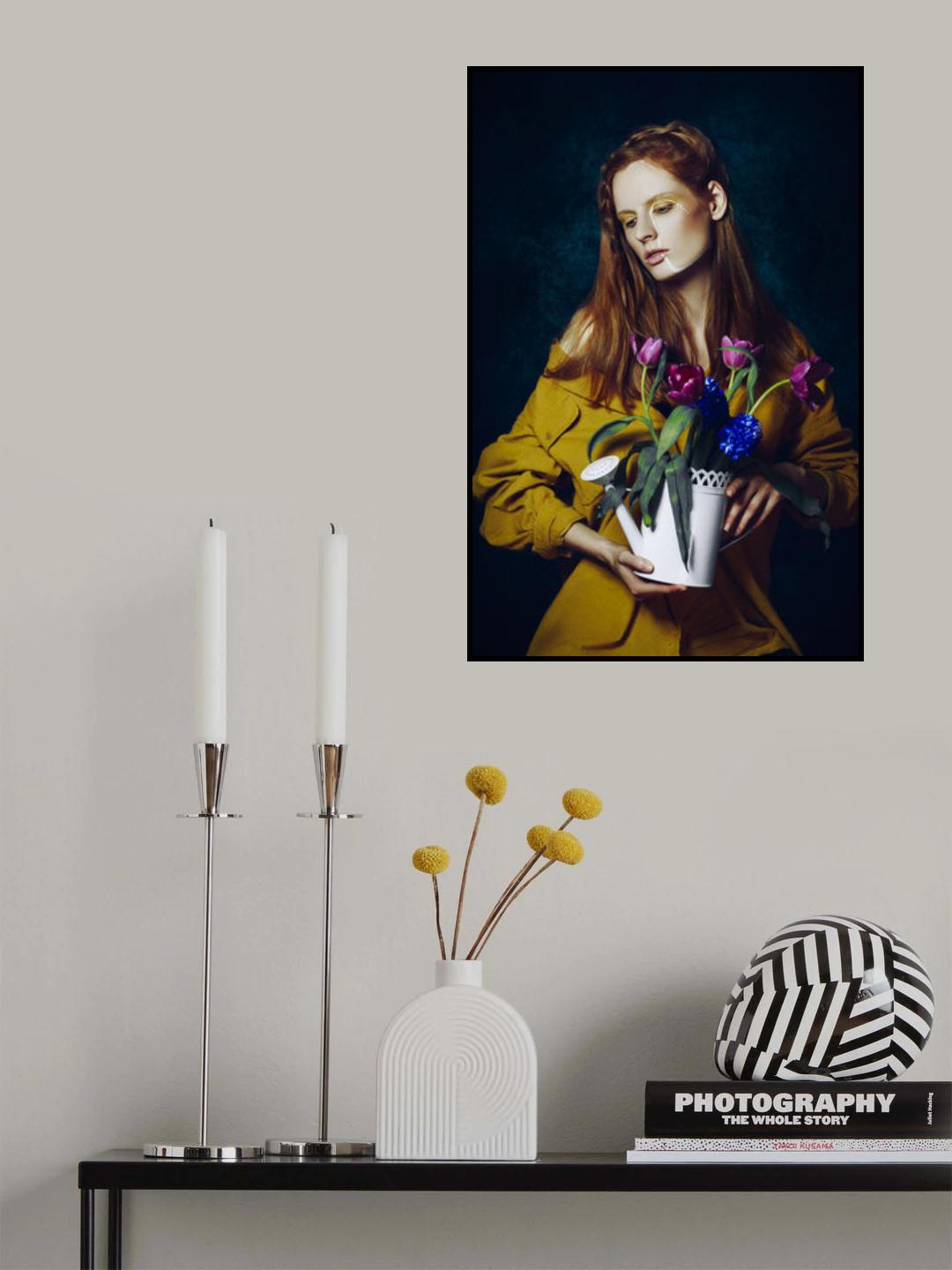 A girl with flowers Poster och Canvastavla