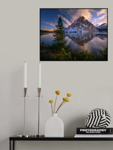 Atardecer en Bow Lake. Poster och Canvastavla