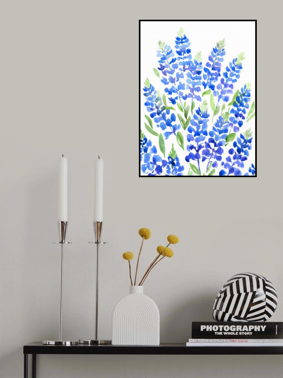 Watercolor Texas bluebonnets Poster och Canvastavla