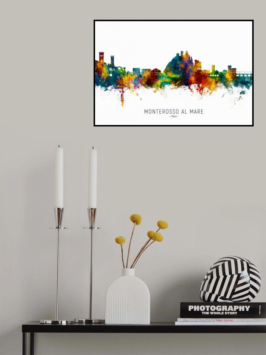 Monterosso al Mare Italy Skyline Poster och Canvastavla