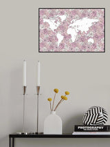 Pink Map Poster och Canvastavla