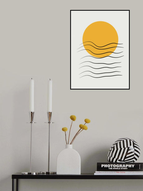 Minimalist Sun and Ocean Poster och Canvastavla