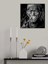 Elderly smoker Poster och Canvastavla