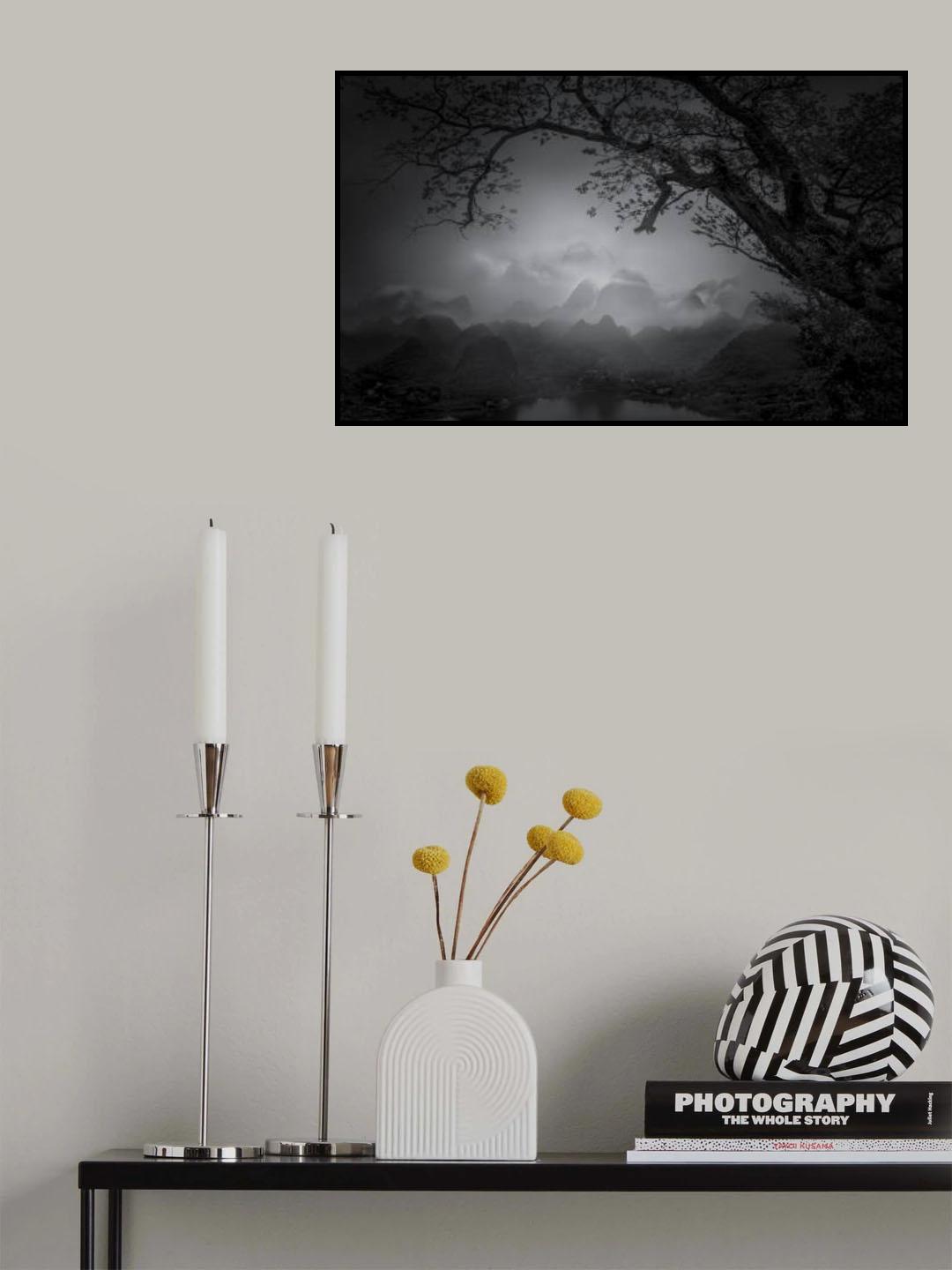 Overlooking Foggy Mountain Poster och Canvastavla