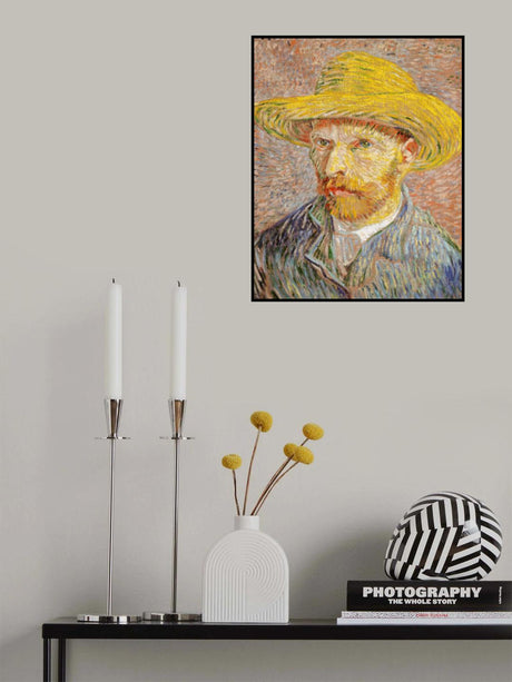 Self Portrait With Straw Hat Poster och Canvastavla