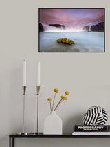Godafoss and the moon Poster och Canvastavla