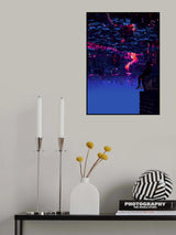 Upside Down City Cyberpunk Poster och Canvastavla