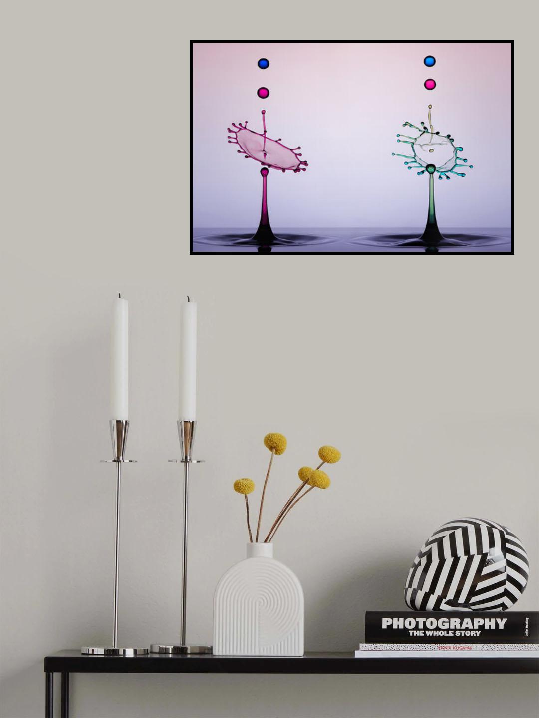 Two Color Water Drops Poster och Canvastavla