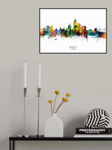 Mobile Alabama Skyline Poster och Canvastavla
