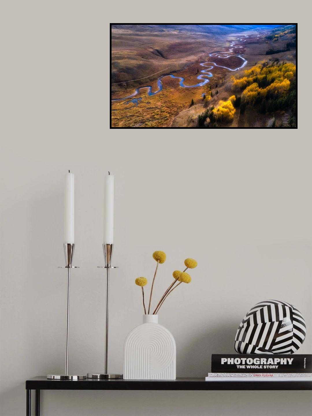 Autumn River Poster och Canvastavla