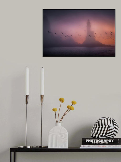 The predawn lighthouse... Poster och Canvastavla