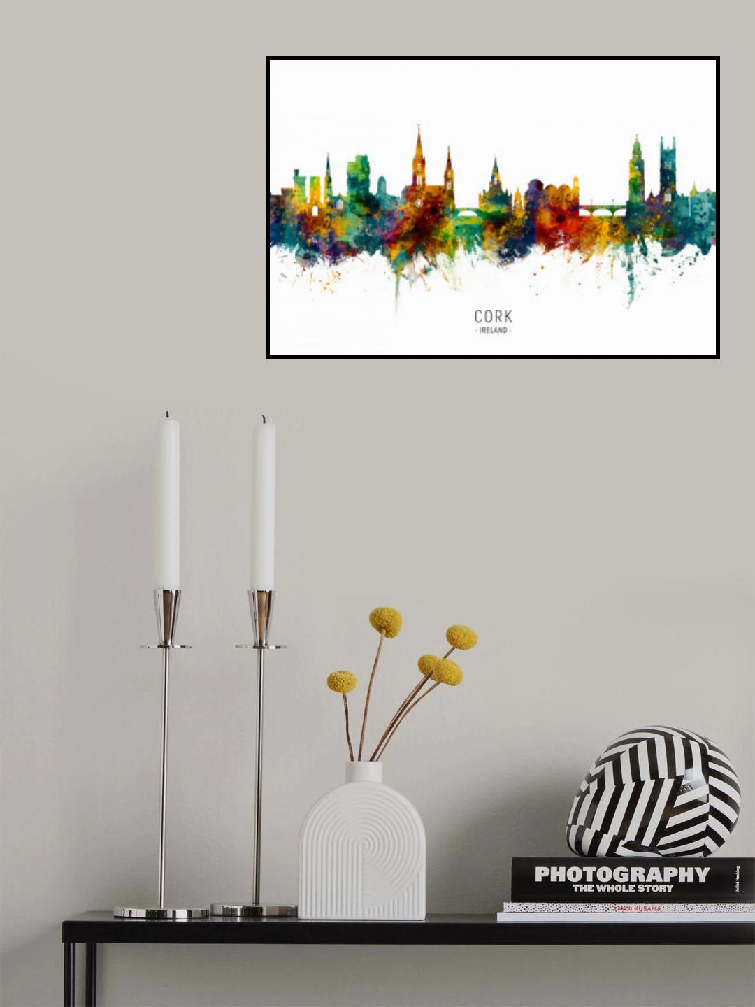 Cork Ireland Skyline Poster och Canvastavla