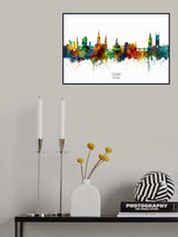 Cork Ireland Skyline Poster och Canvastavla