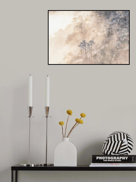 Pinus taiwanensis in the clouds. Poster och Canvastavla