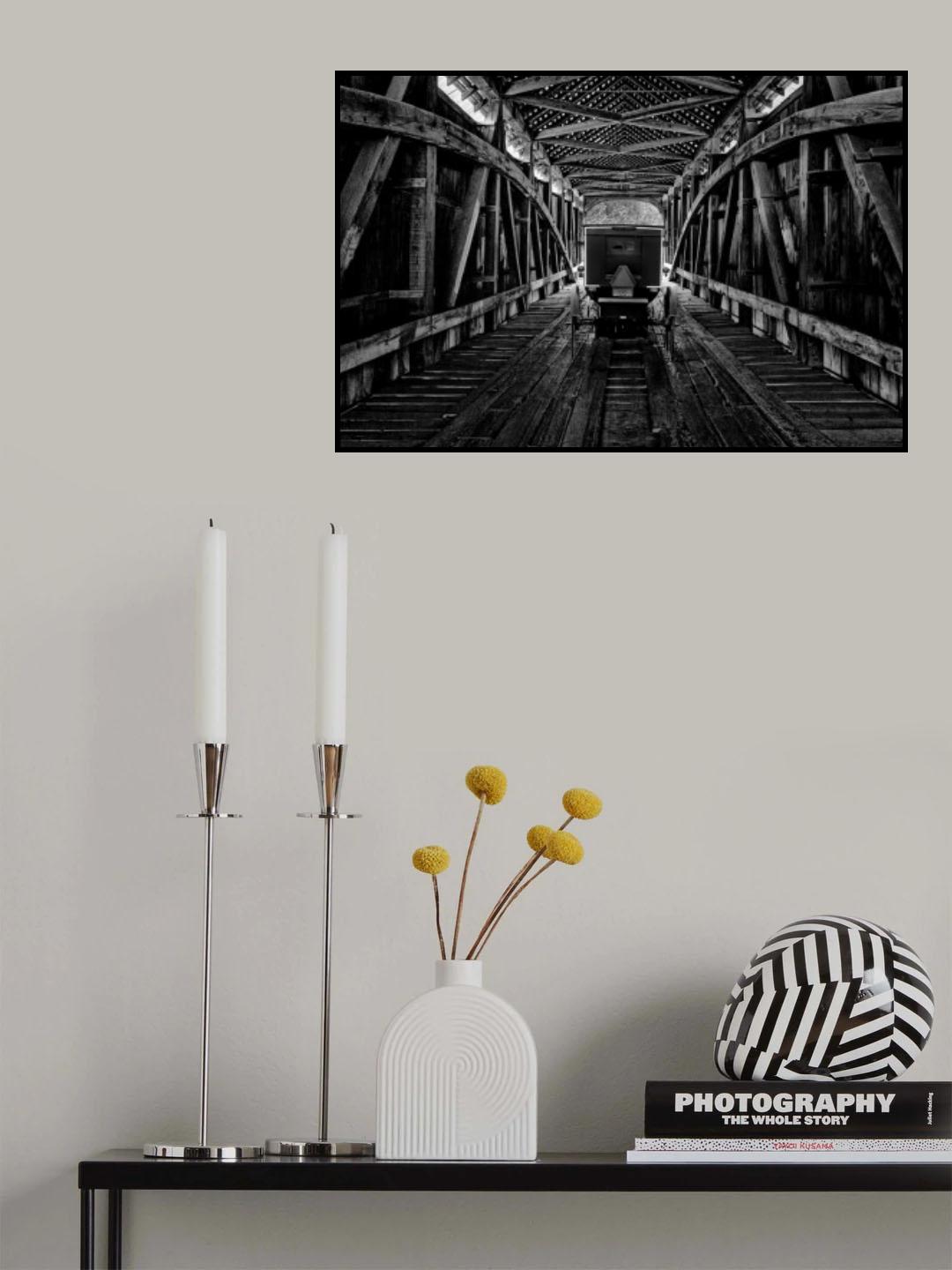 Carriage on Covered Bridge Poster och Canvastavla