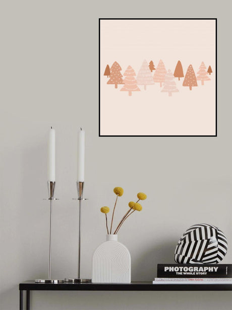 Blush Winter Trees Poster och Canvastavla