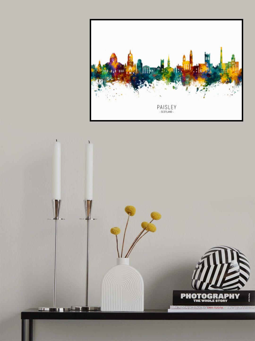 Paisley Scotland Skyline Poster och Canvastavla