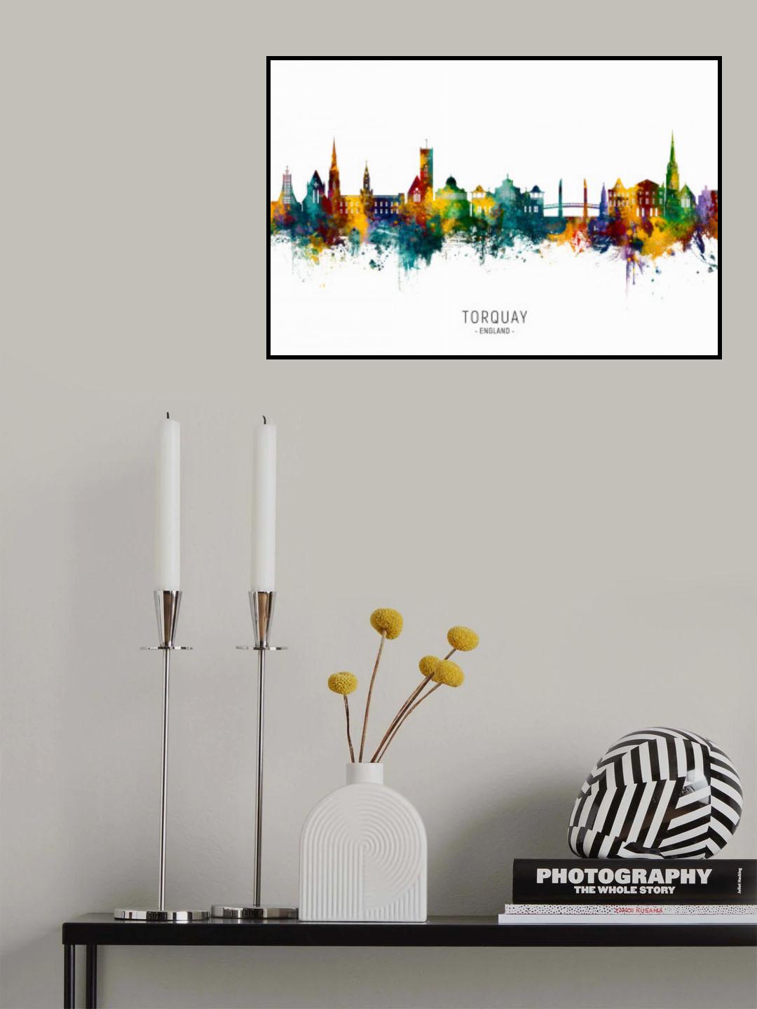 Torquay England Skyline Poster och Canvastavla
